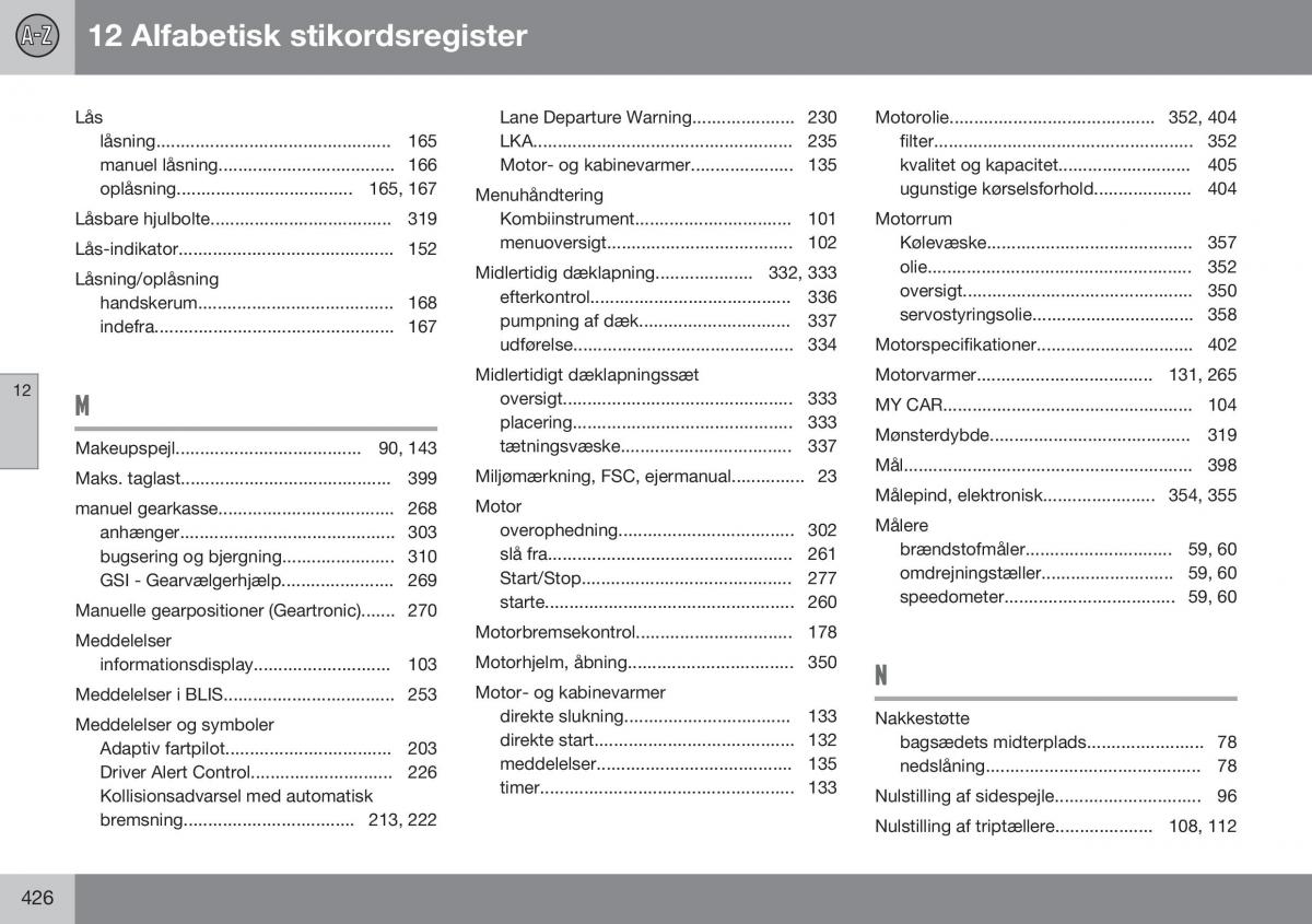 Volvo S60 II 2 Bilens instruktionsbog / page 428