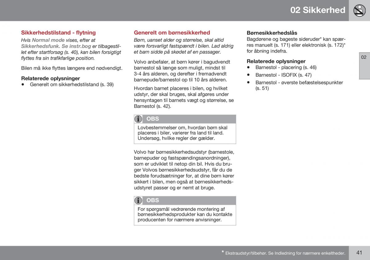 Volvo S60 II 2 Bilens instruktionsbog / page 43