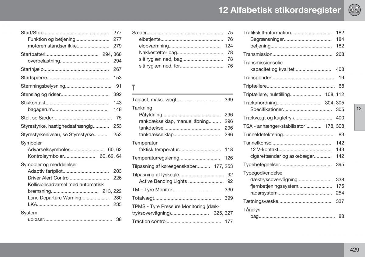 Volvo S60 II 2 Bilens instruktionsbog / page 431