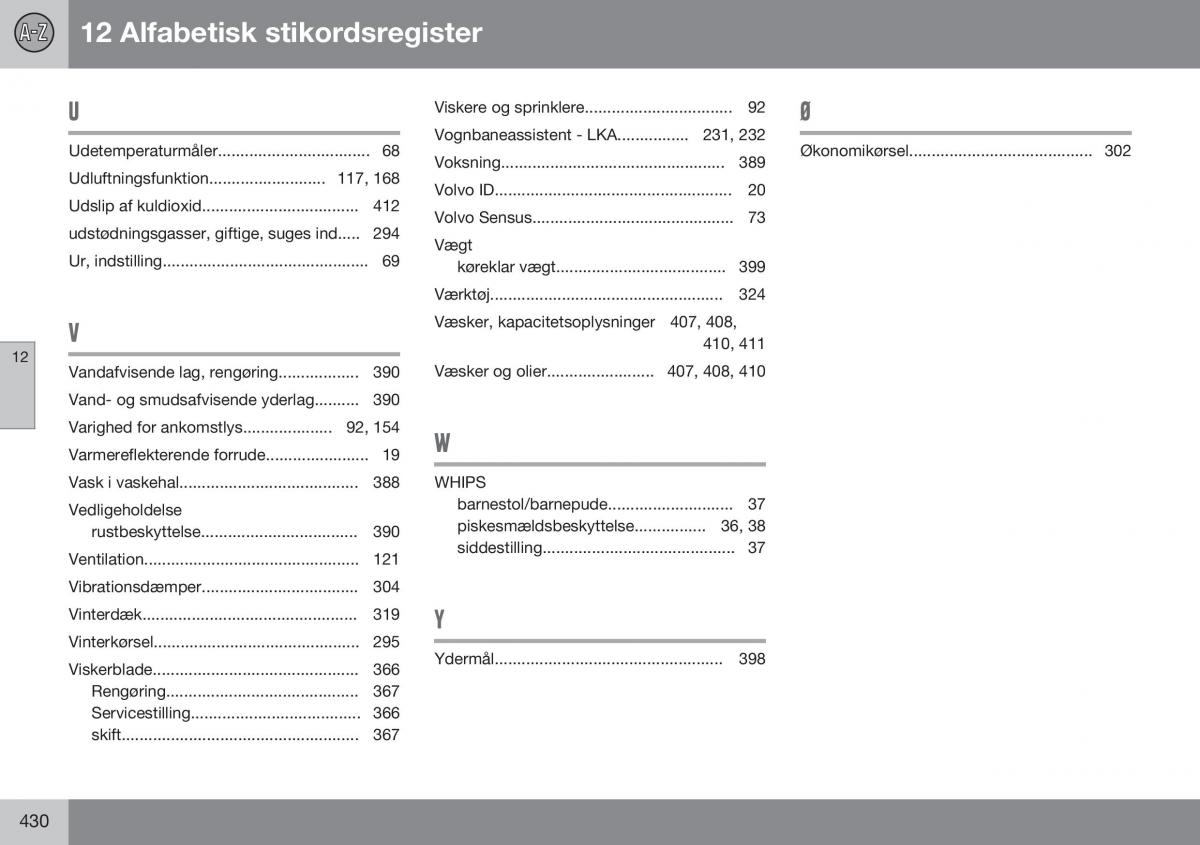 Volvo S60 II 2 Bilens instruktionsbog / page 432