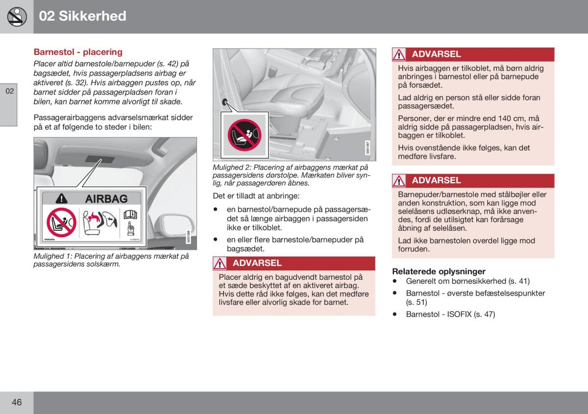 Volvo S60 II 2 Bilens instruktionsbog / page 48