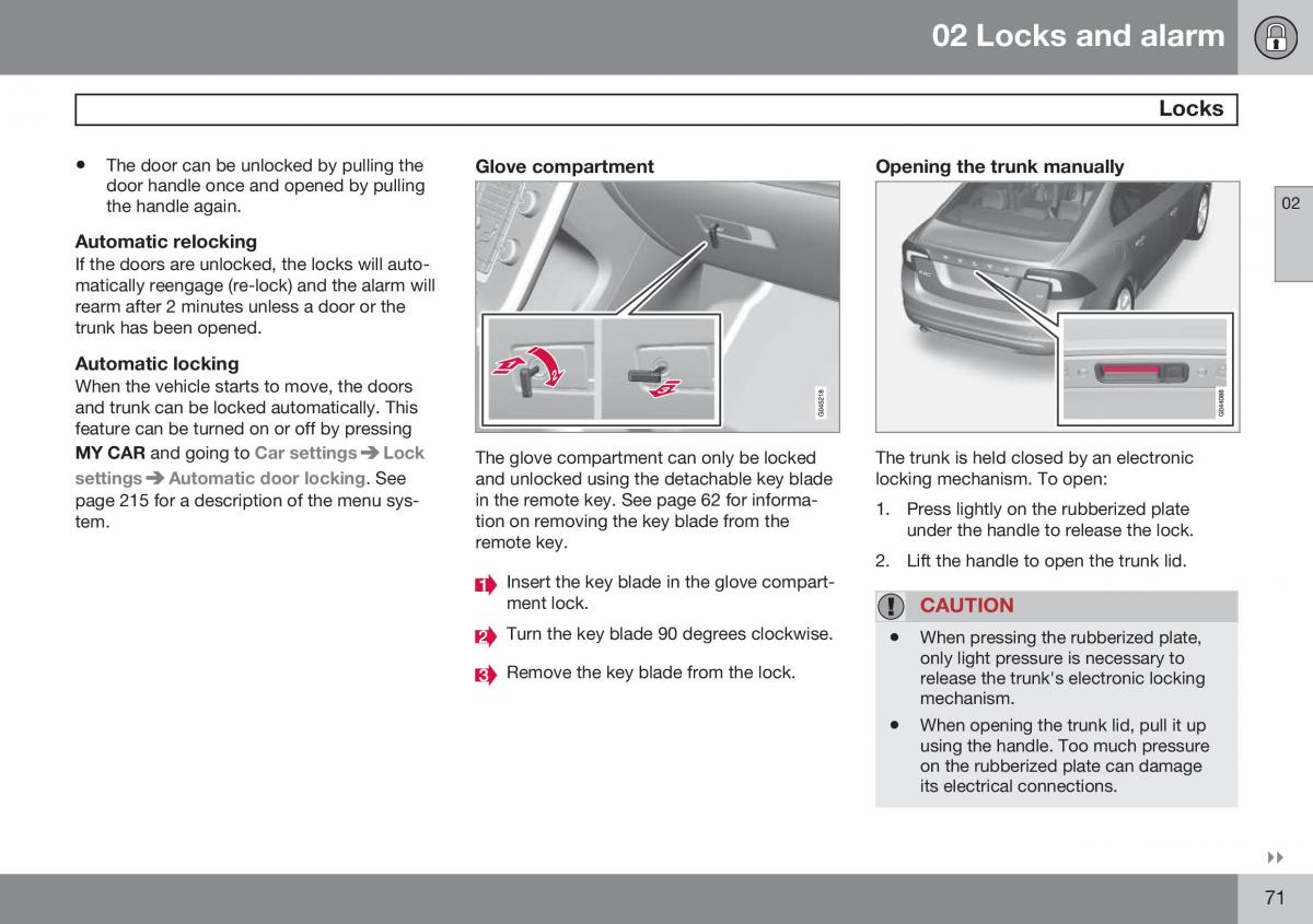 Volvo S60 II 2 owners manual / page 73