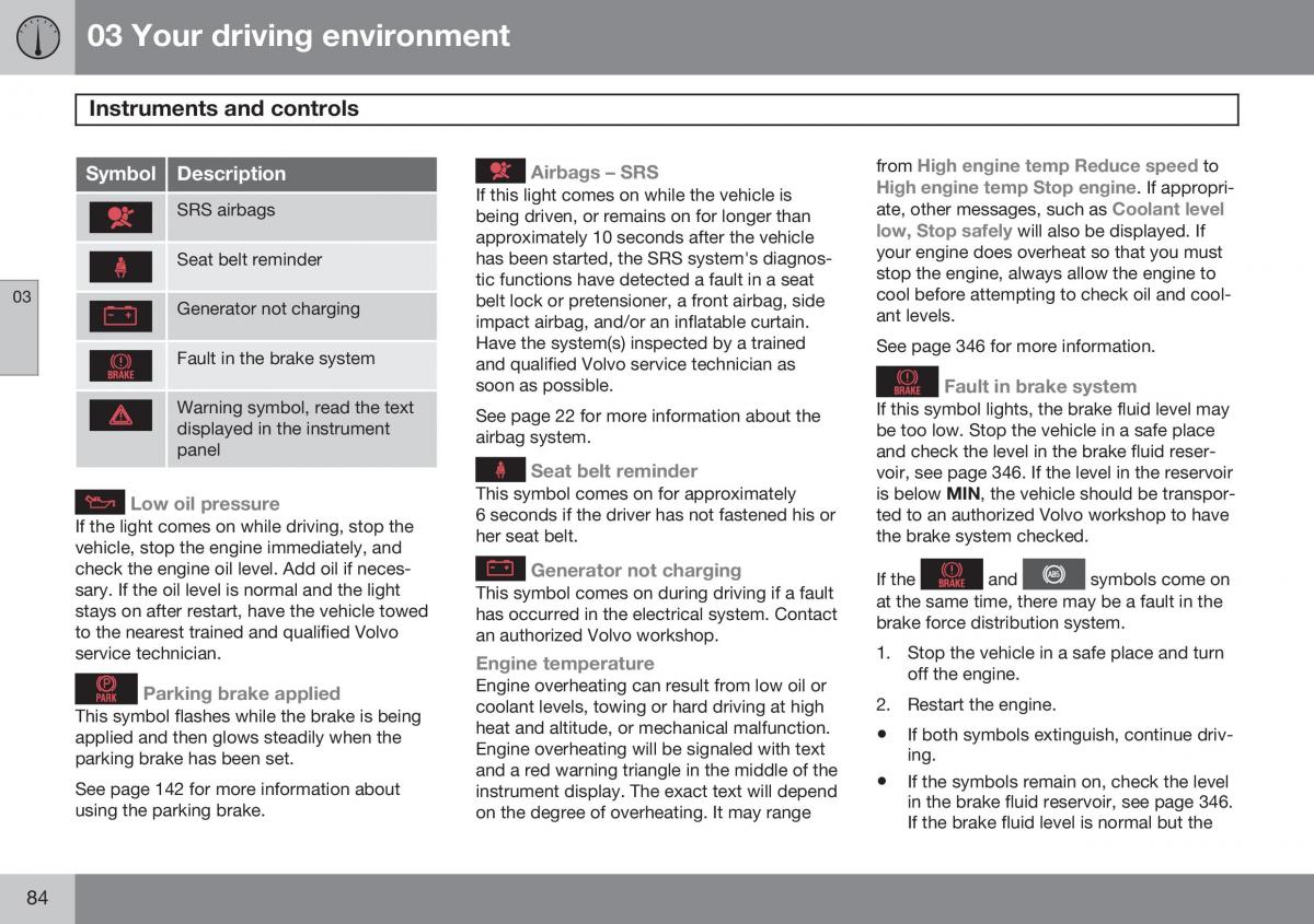 Volvo S60 II 2 owners manual / page 86