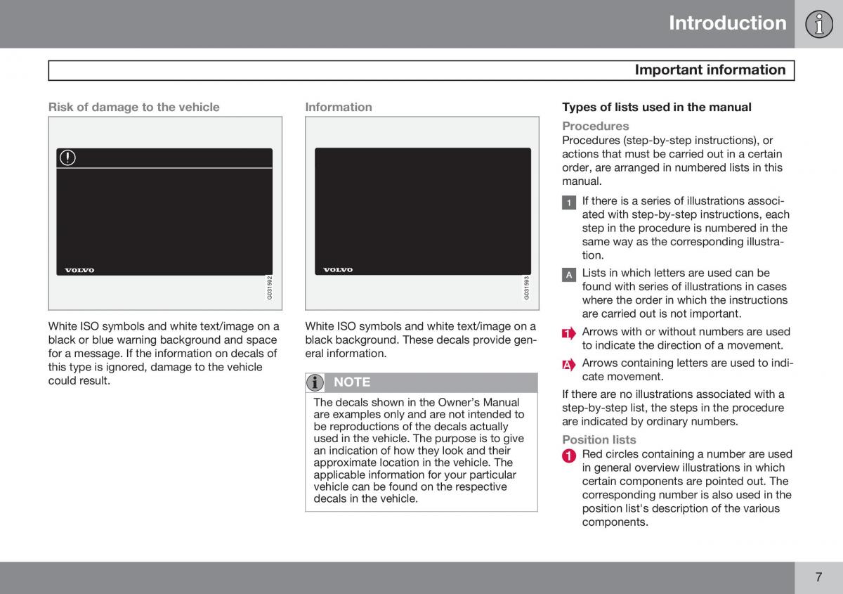 Volvo S60 II 2 owners manual / page 9