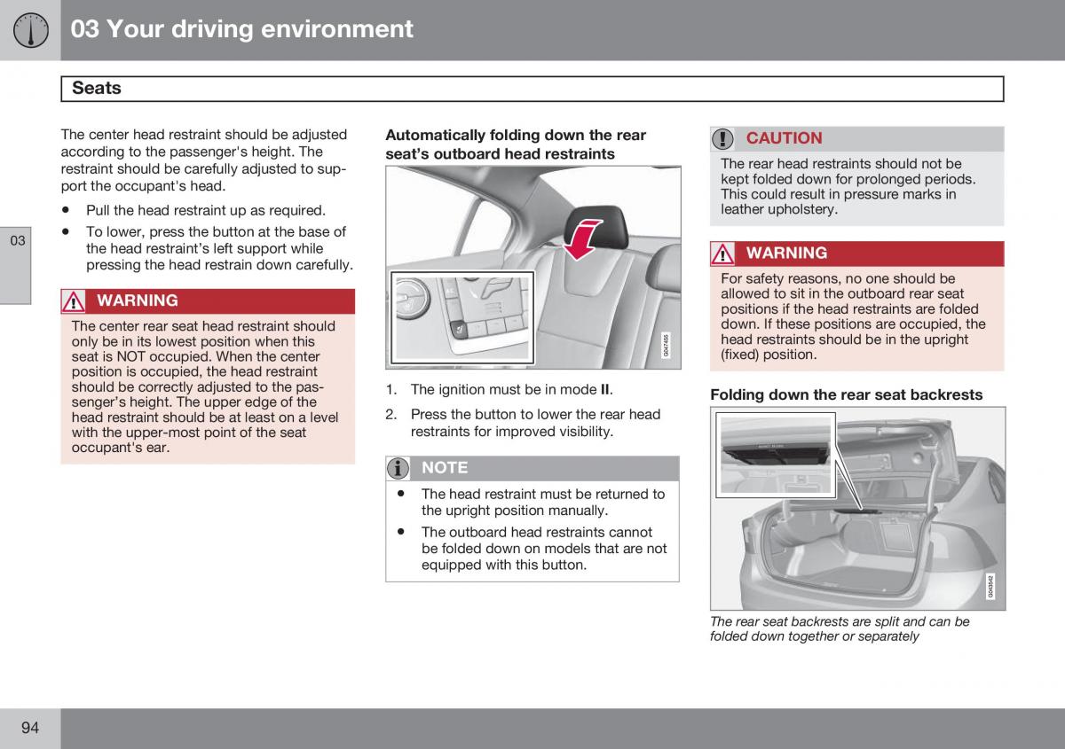 Volvo S60 II 2 owners manual / page 96