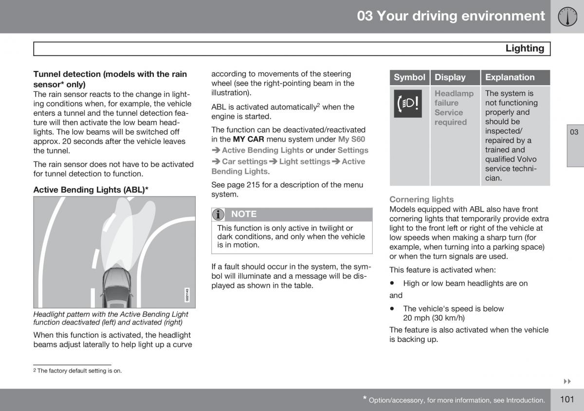 Volvo S60 II 2 owners manual / page 103