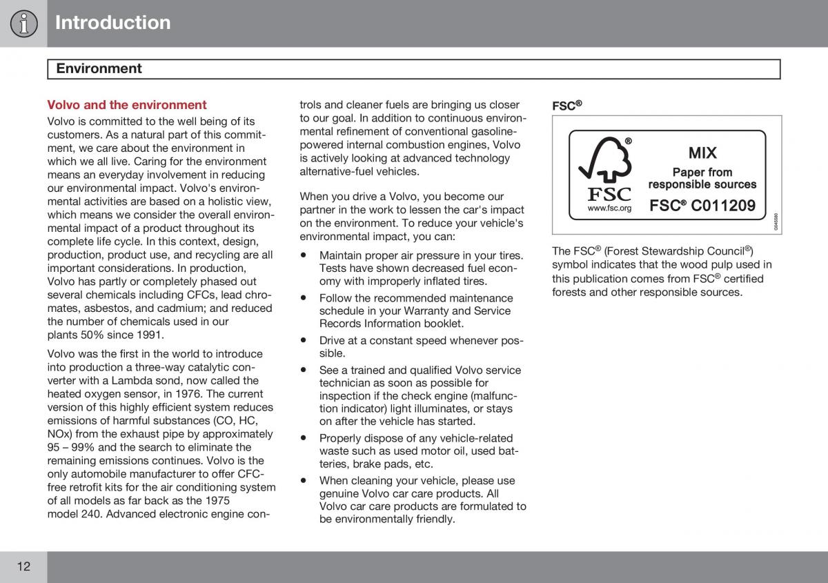 Volvo S60 II 2 owners manual / page 14