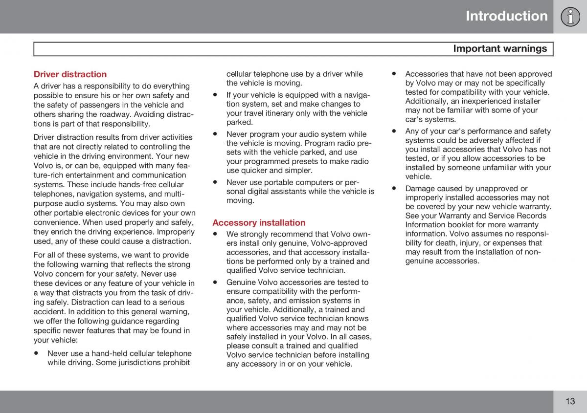 Volvo S60 II 2 owners manual / page 15