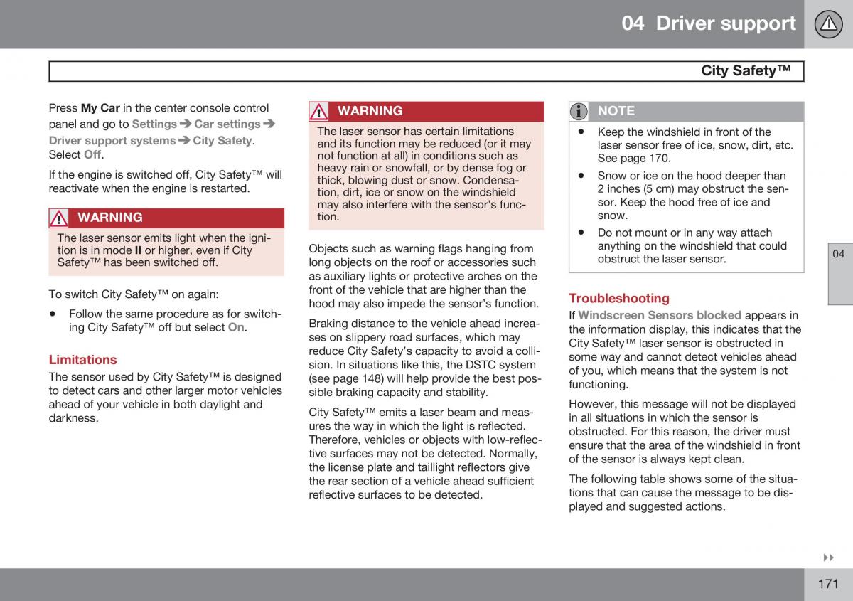 Volvo S60 II 2 owners manual / page 173