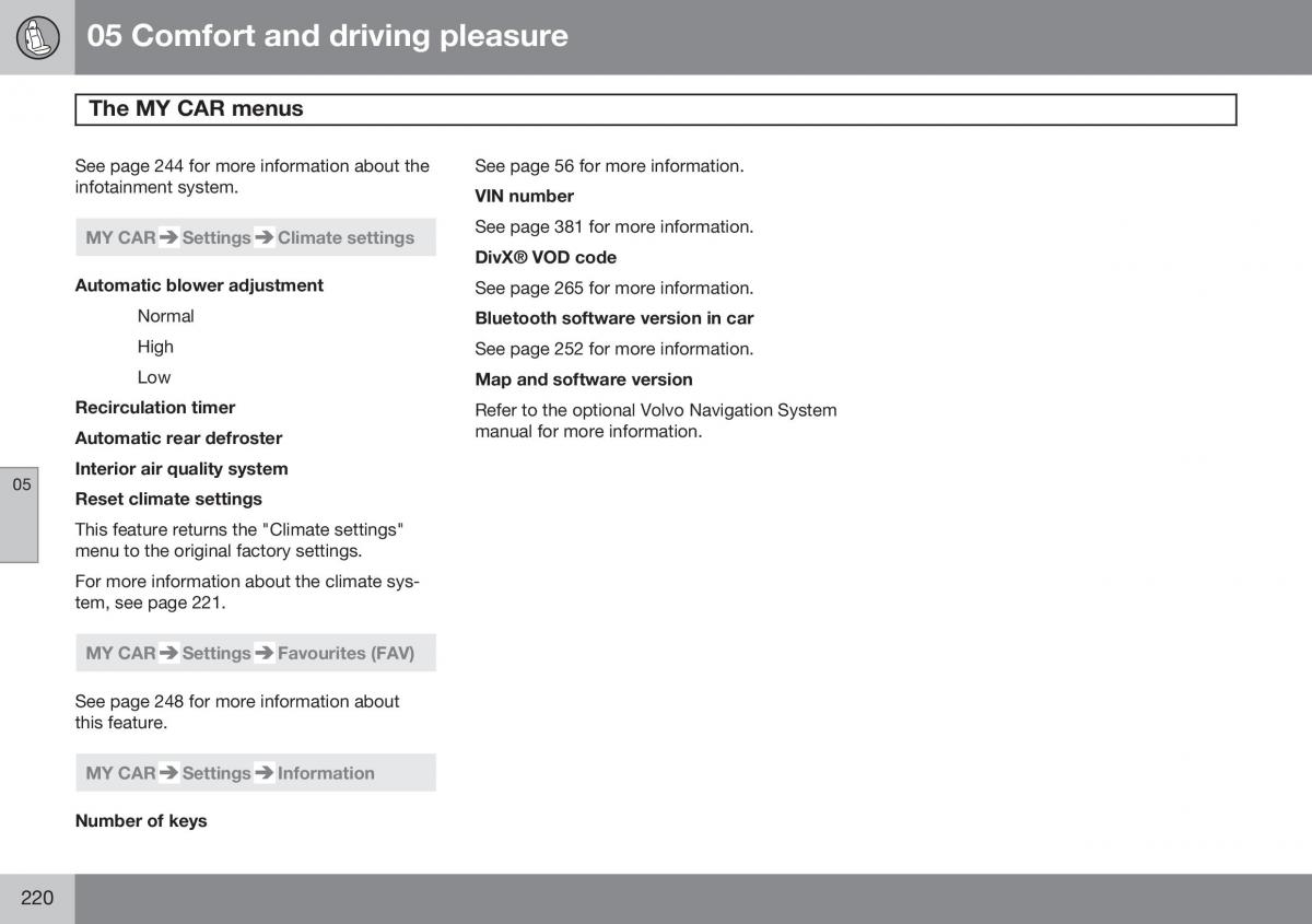 Volvo S60 II 2 owners manual / page 222