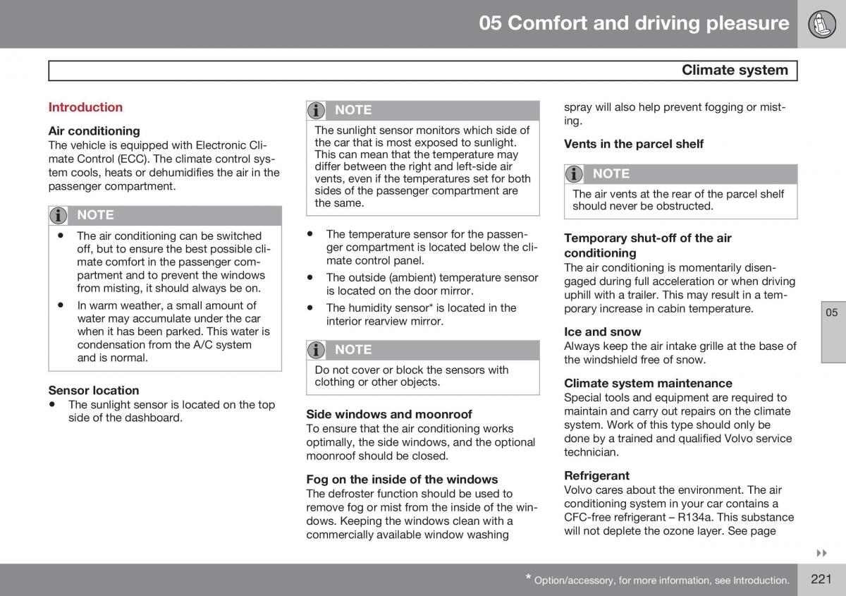 Volvo S60 II 2 owners manual / page 223