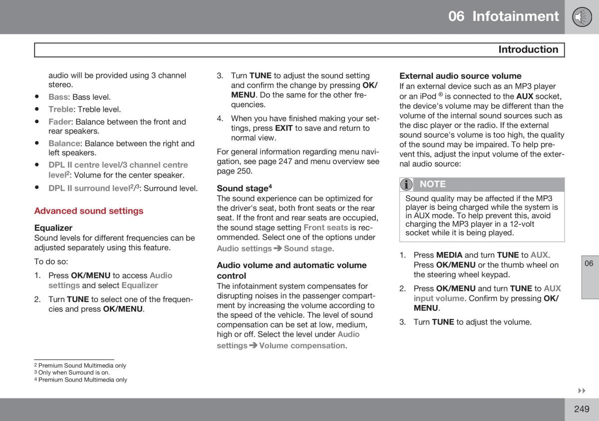 Volvo S60 II 2 owners manual / page 251