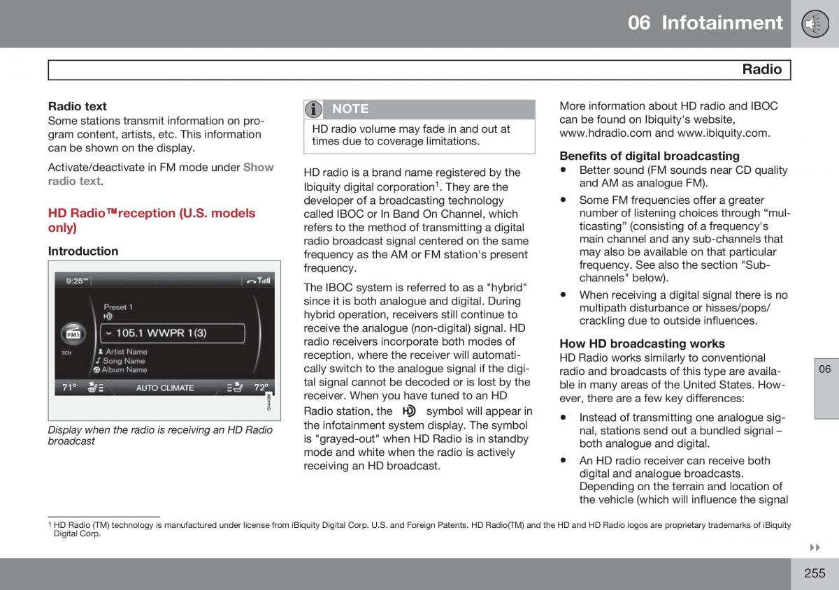 Volvo S60 II 2 owners manual / page 257