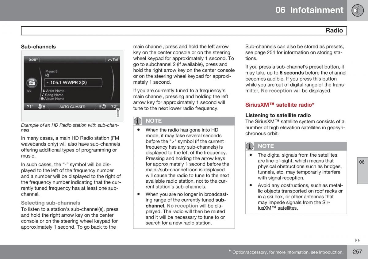 Volvo S60 II 2 owners manual / page 259