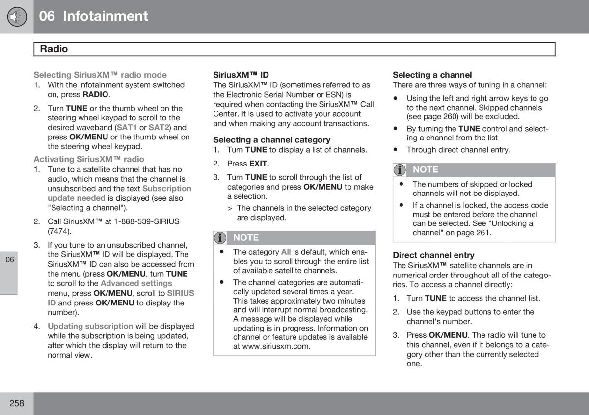 Volvo S60 II 2 owners manual / page 260