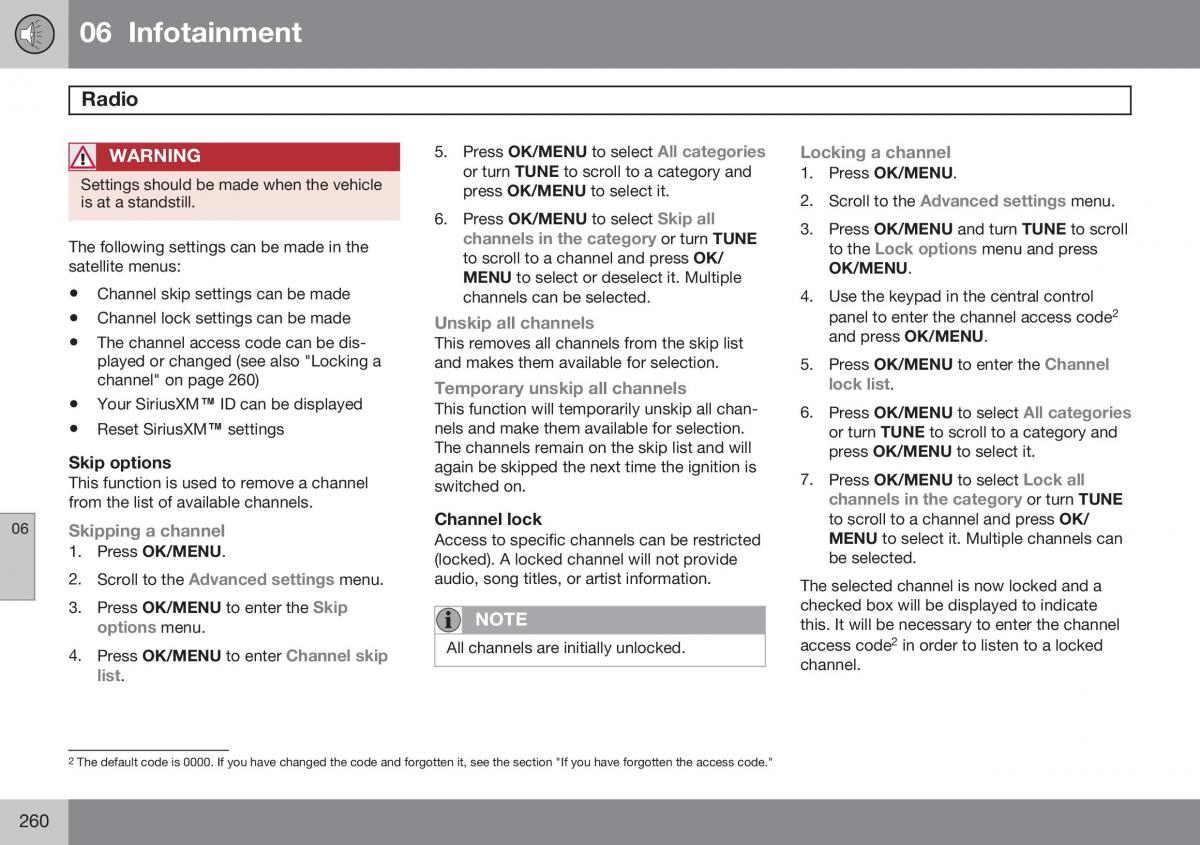 Volvo S60 II 2 owners manual / page 262