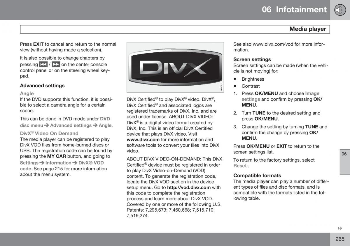 Volvo S60 II 2 owners manual / page 267