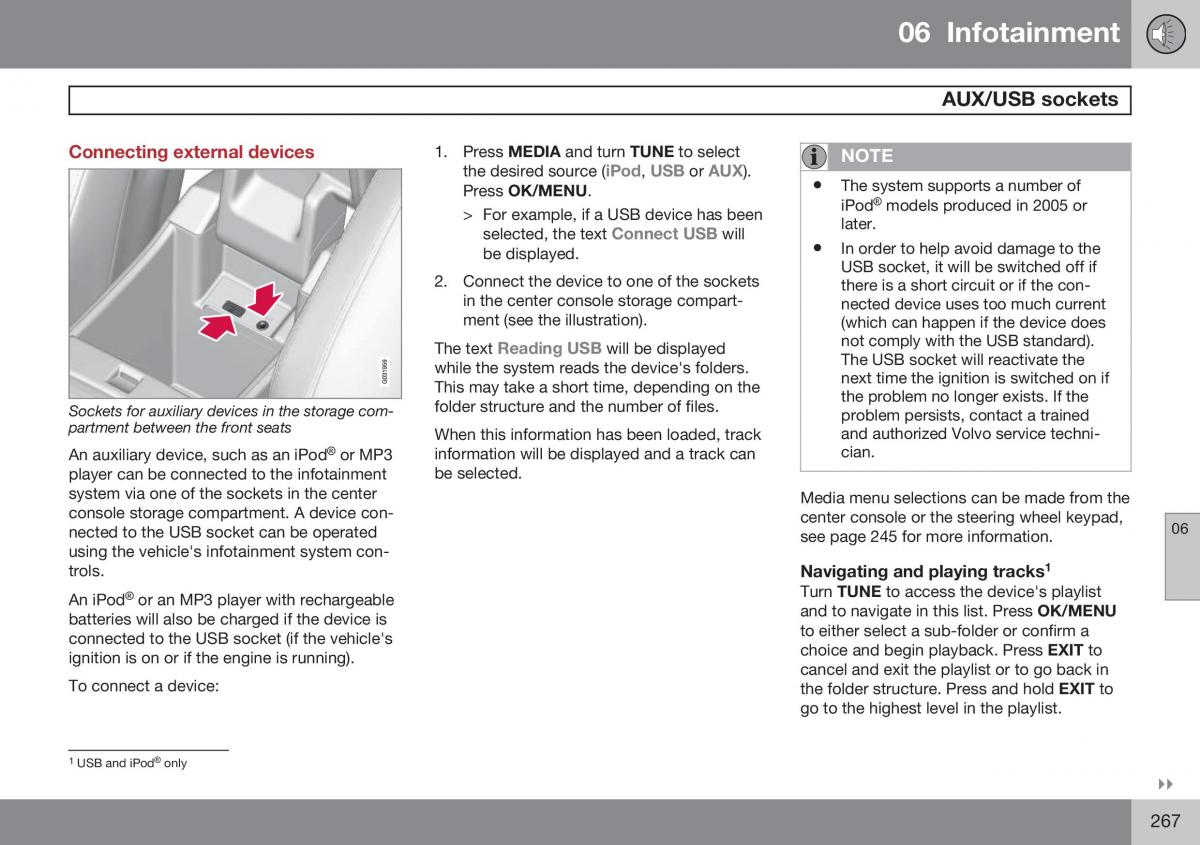 Volvo S60 II 2 owners manual / page 269