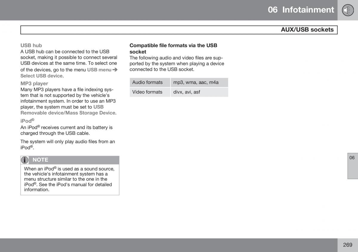 Volvo S60 II 2 owners manual / page 271