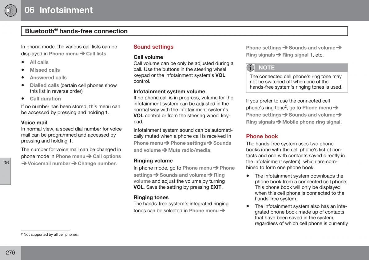 Volvo S60 II 2 owners manual / page 278