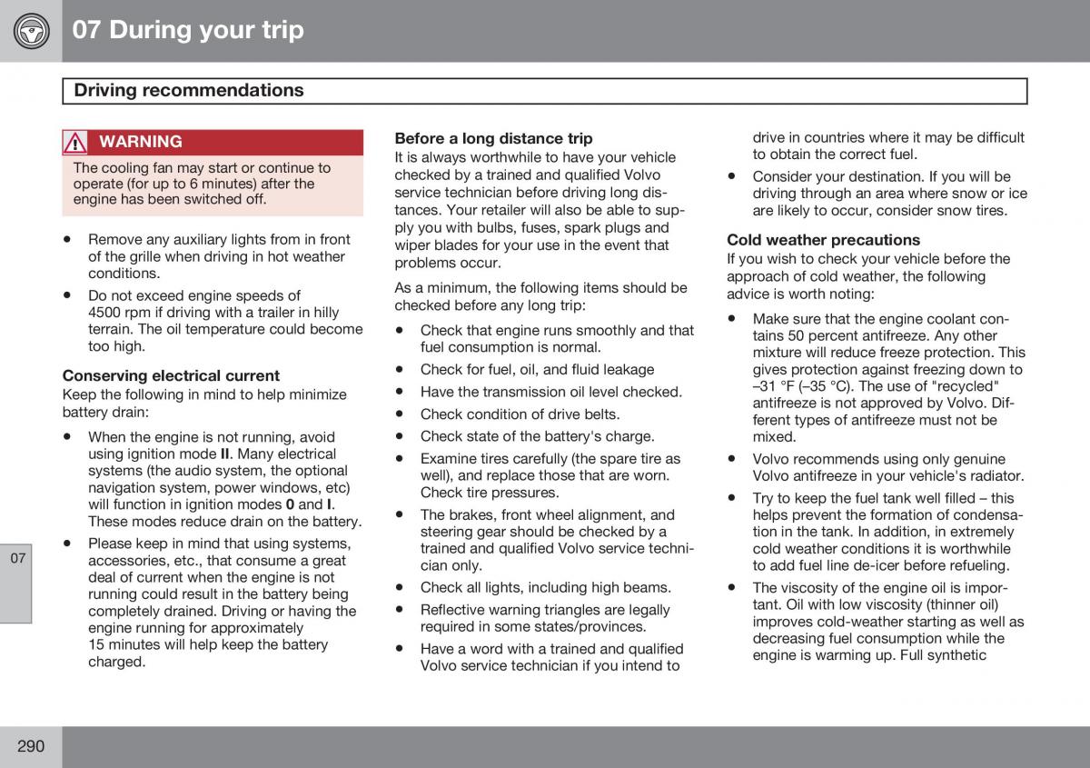 Volvo S60 II 2 owners manual / page 292