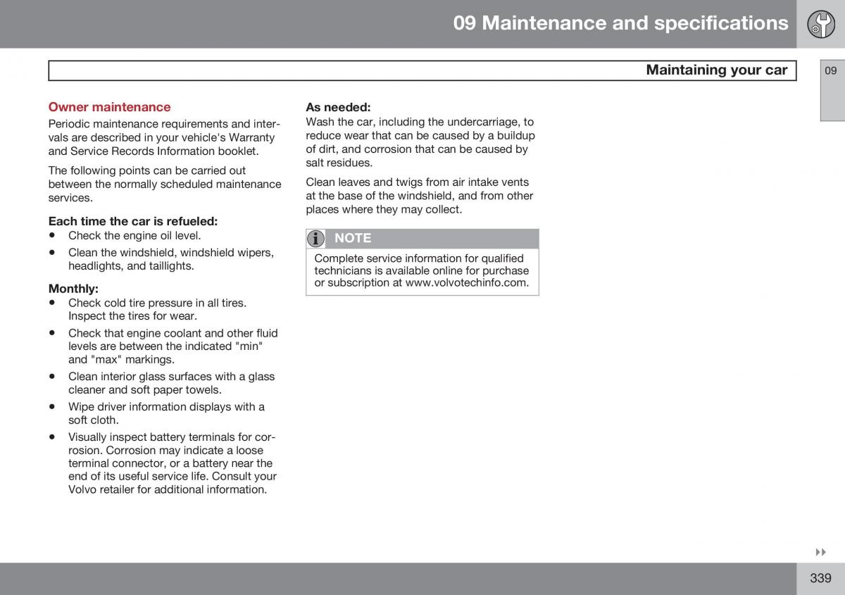 Volvo S60 II 2 owners manual / page 341