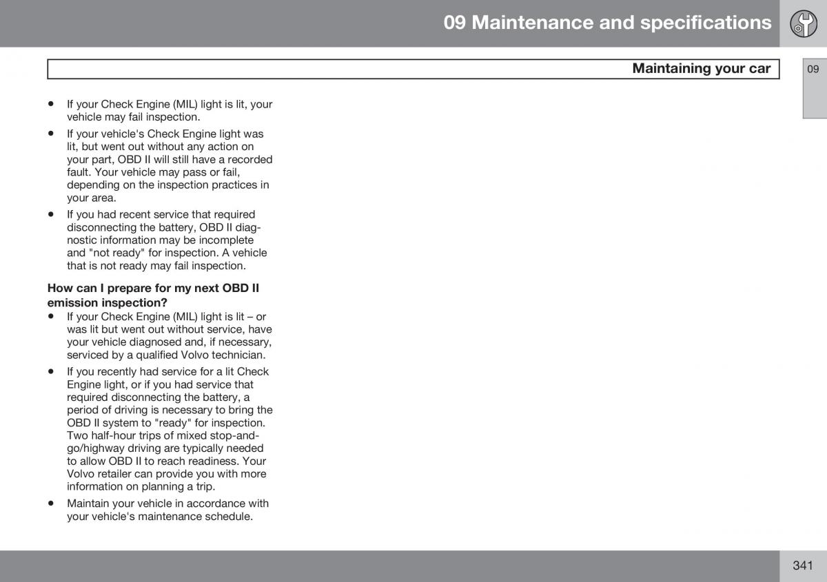 Volvo S60 II 2 owners manual / page 343