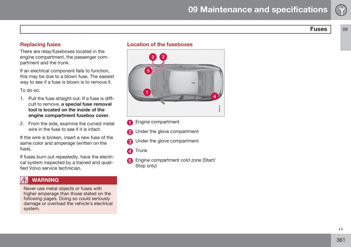 Volvo S60 II 2 owners manual / page 363