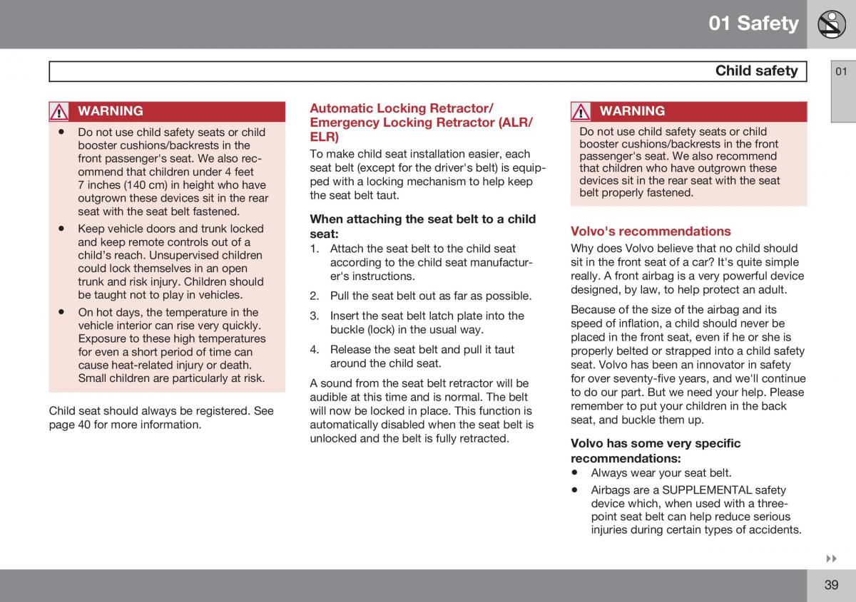 Volvo S60 II 2 owners manual / page 41