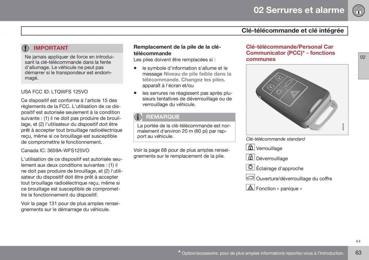 Volvo S60 II 2 manuel du proprietaire / page 65