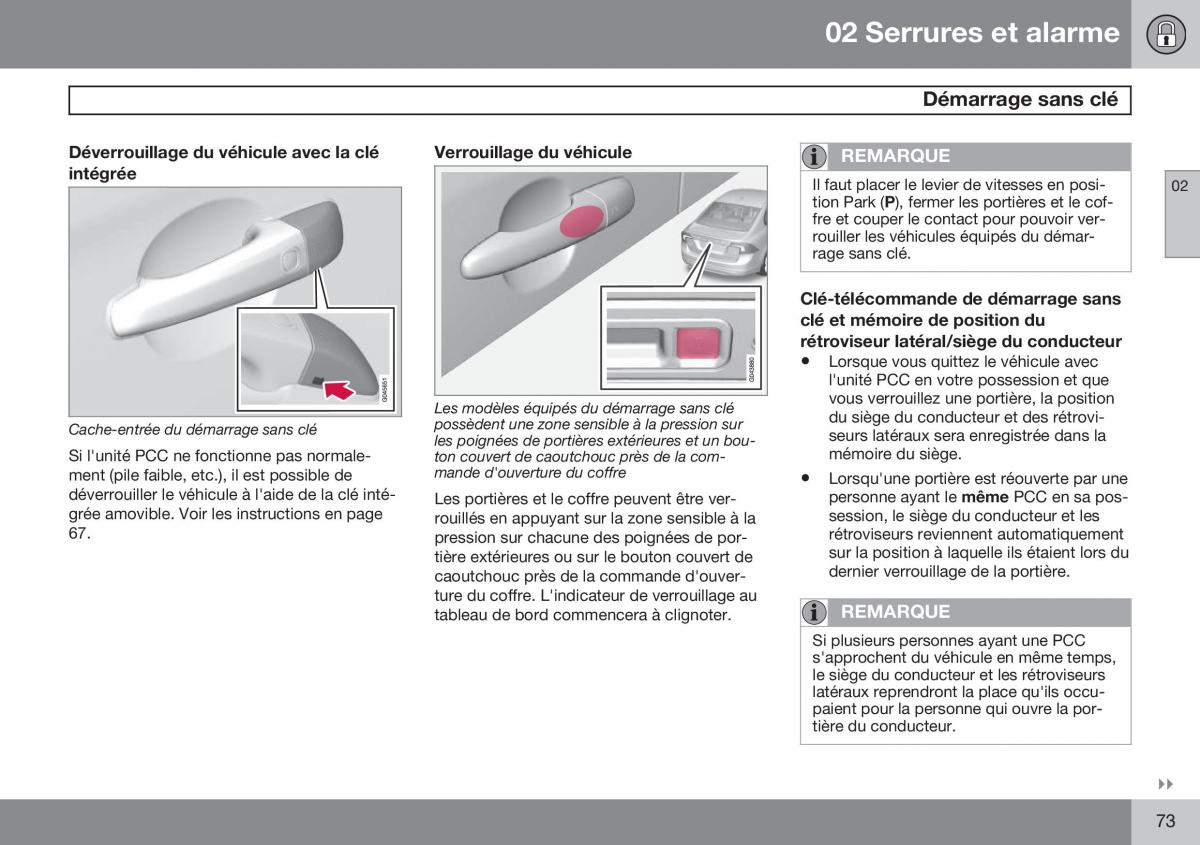 Volvo S60 II 2 manuel du proprietaire / page 75