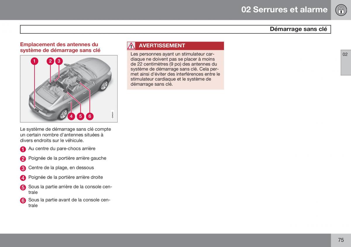 Volvo S60 II 2 manuel du proprietaire / page 77