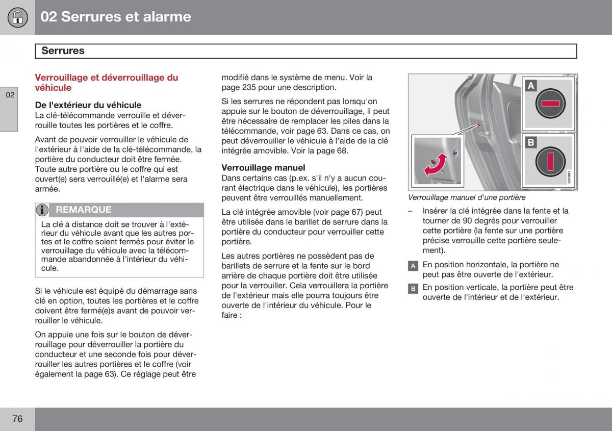 Volvo S60 II 2 manuel du proprietaire / page 78