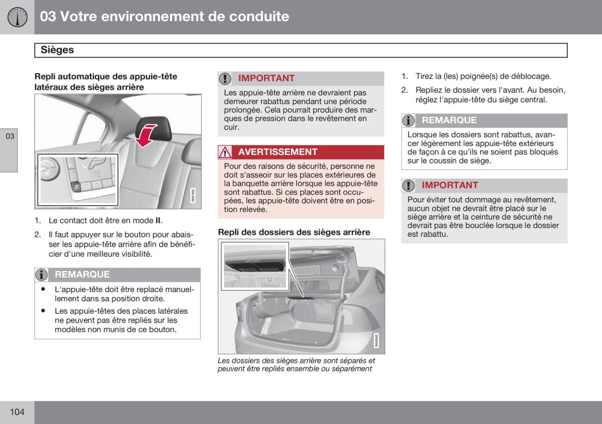 Volvo S60 II 2 manuel du proprietaire / page 106