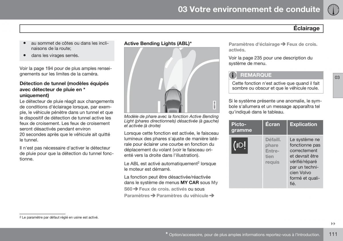 Volvo S60 II 2 manuel du proprietaire / page 113