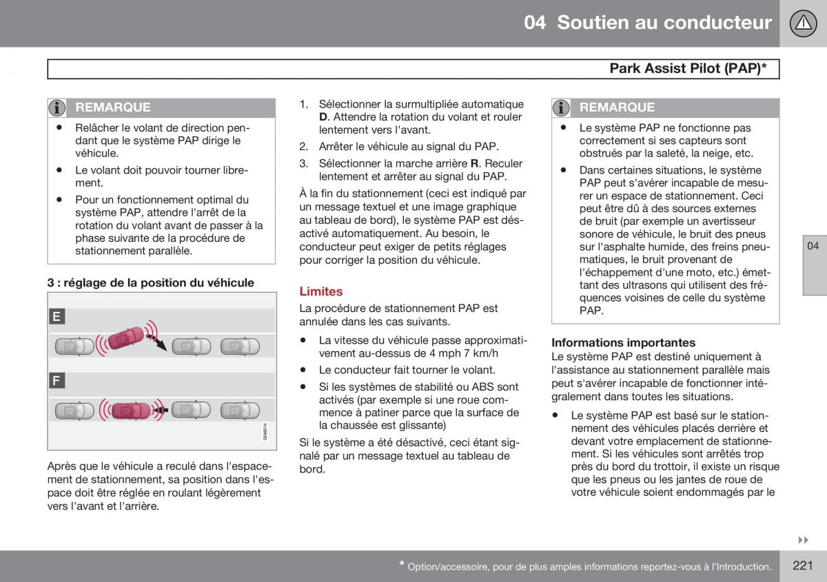 Volvo S60 II 2 manuel du proprietaire / page 223