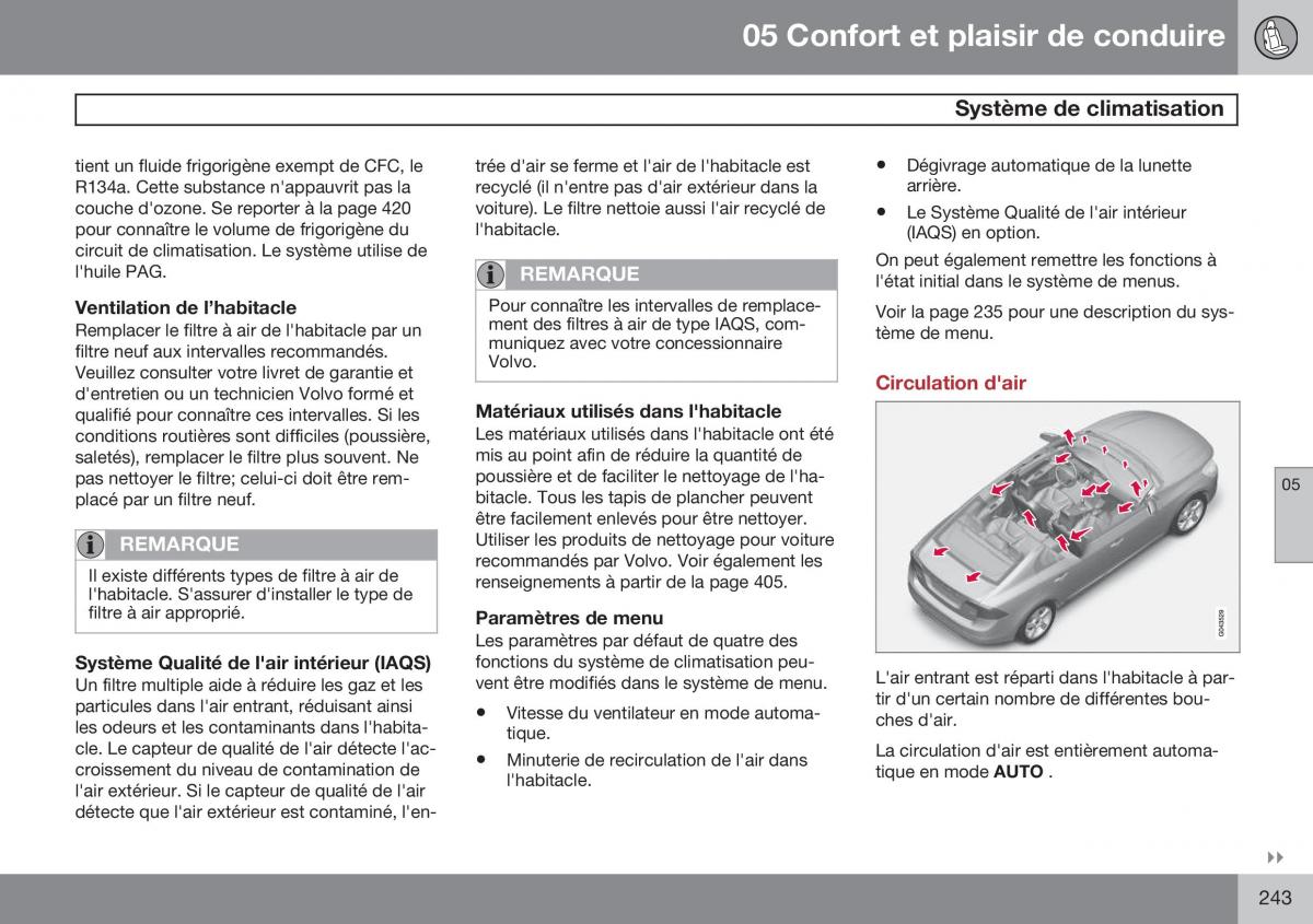 Volvo S60 II 2 manuel du proprietaire / page 245