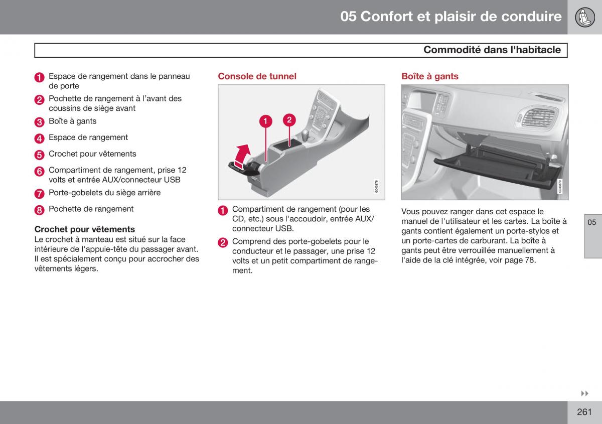 Volvo S60 II 2 manuel du proprietaire / page 263