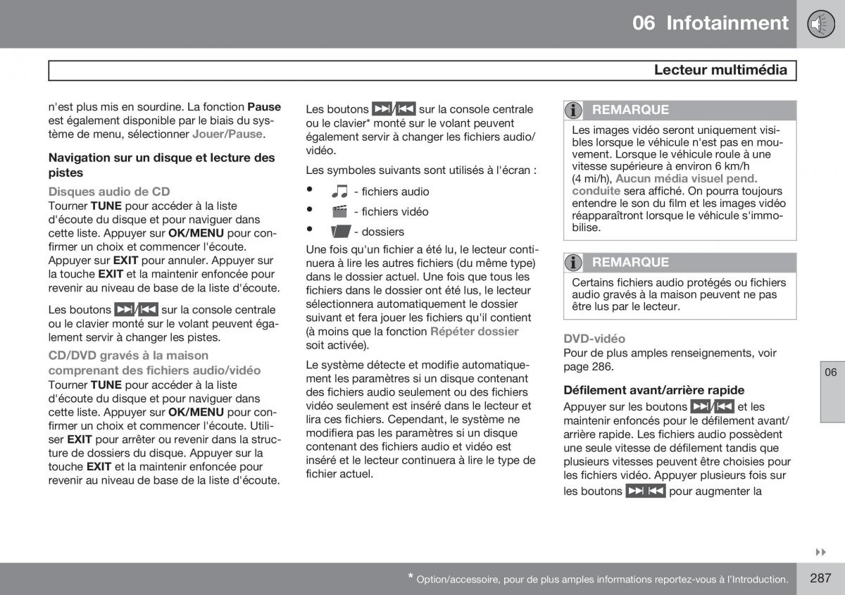 Volvo S60 II 2 manuel du proprietaire / page 289