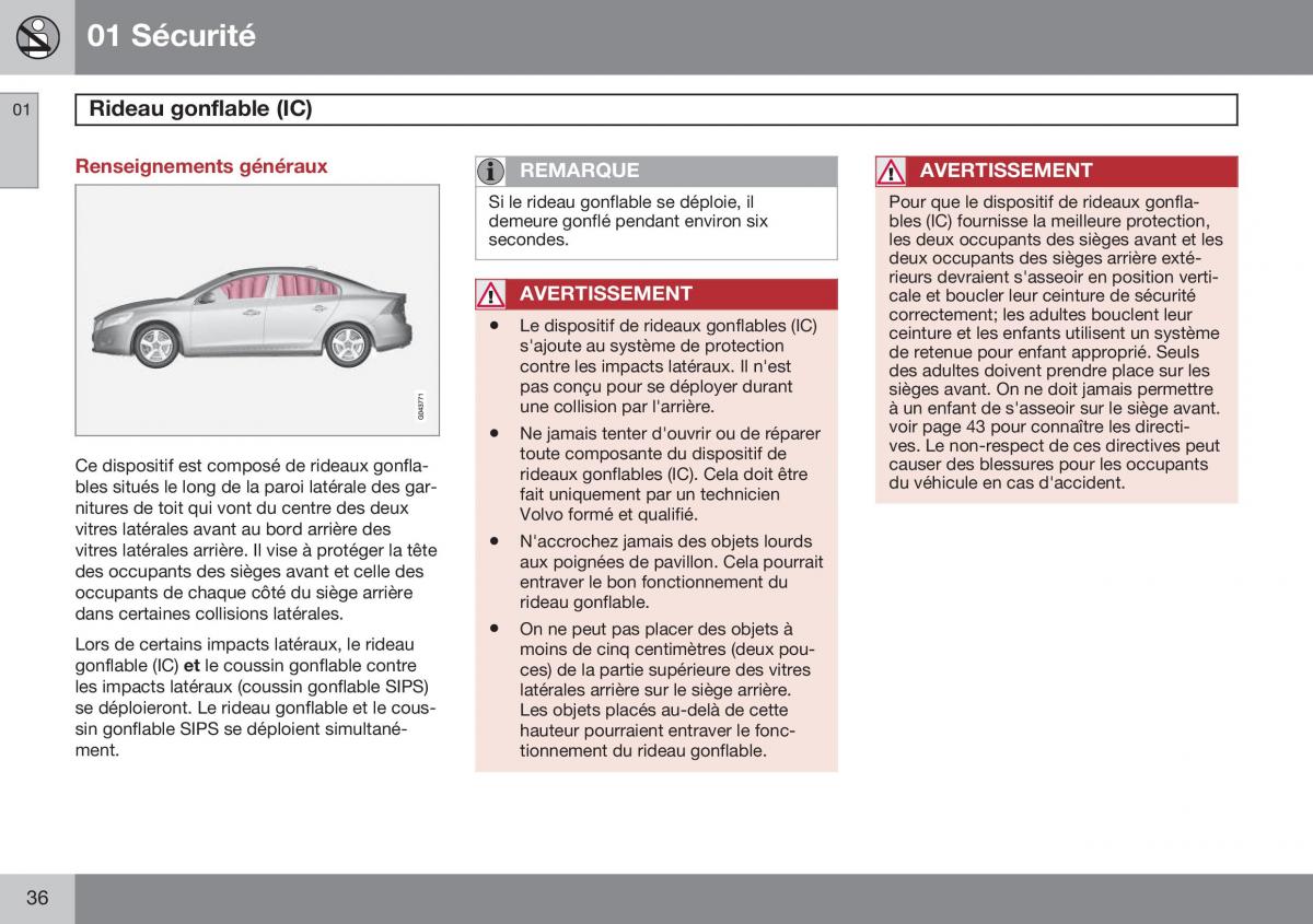 Volvo S60 II 2 manuel du proprietaire / page 38