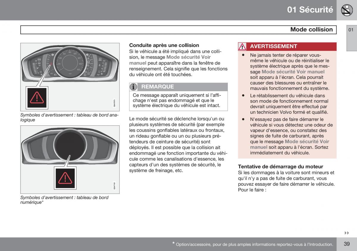 Volvo S60 II 2 manuel du proprietaire / page 41