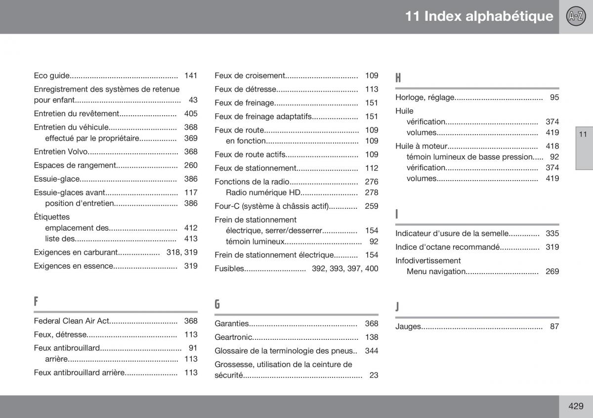 Volvo S60 II 2 manuel du proprietaire / page 431