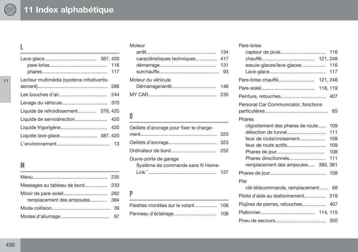 Volvo S60 II 2 manuel du proprietaire / page 432