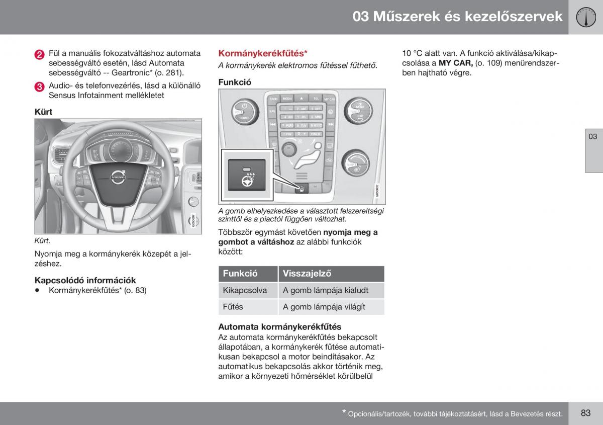 Volvo S60 II 2 Kezelesi utmutato / page 85