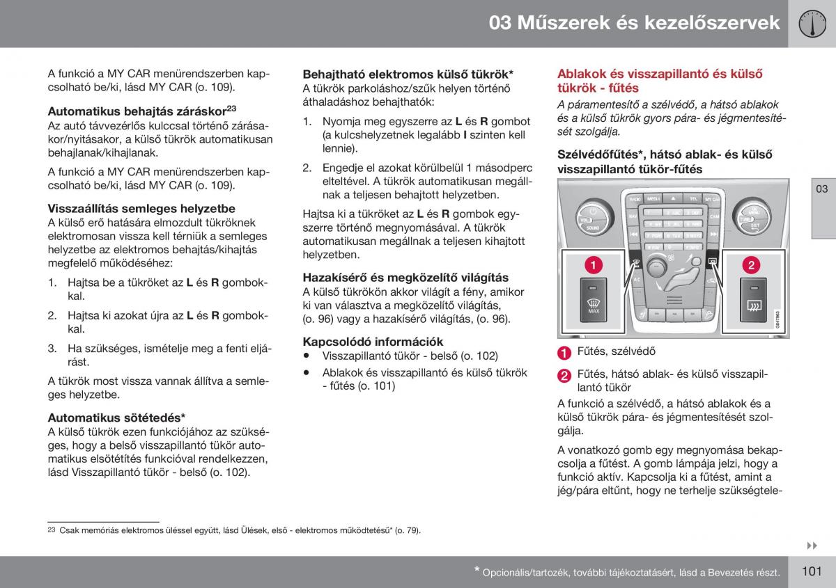 Volvo S60 II 2 Kezelesi utmutato / page 103