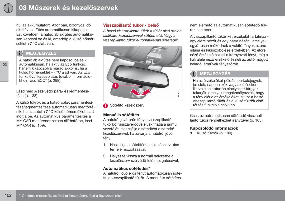 Volvo S60 II 2 Kezelesi utmutato / page 104