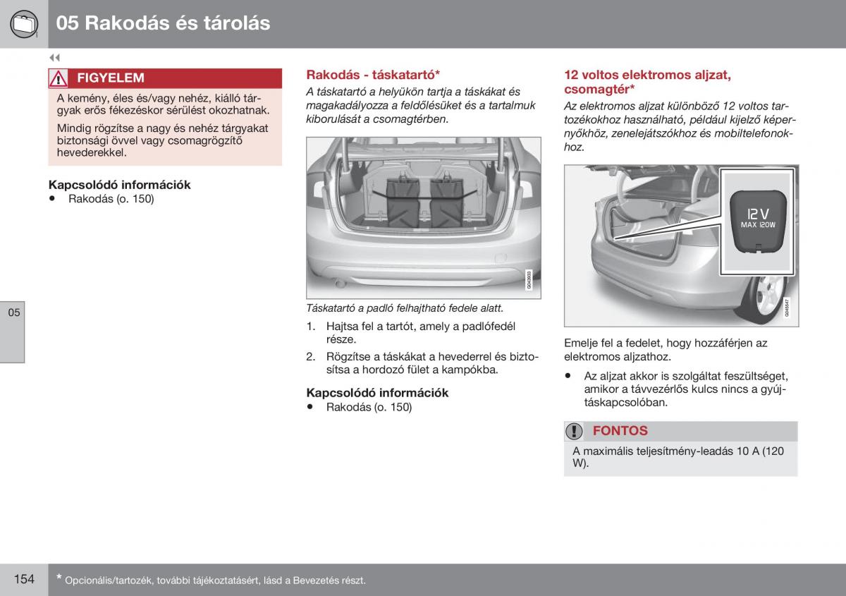 Volvo S60 II 2 Kezelesi utmutato / page 156