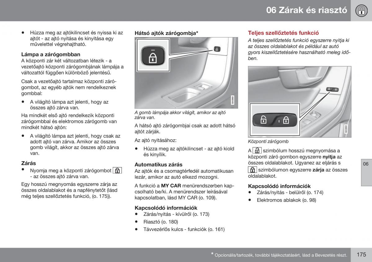 Volvo S60 II 2 Kezelesi utmutato / page 177