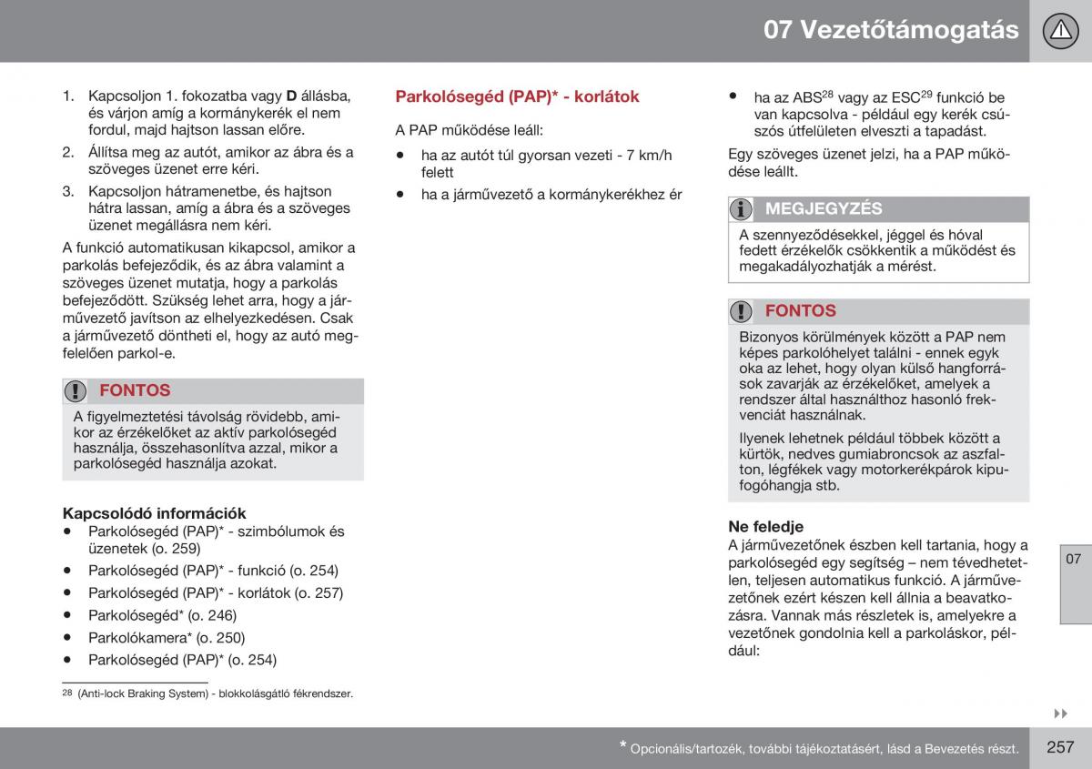 Volvo S60 II 2 Kezelesi utmutato / page 259