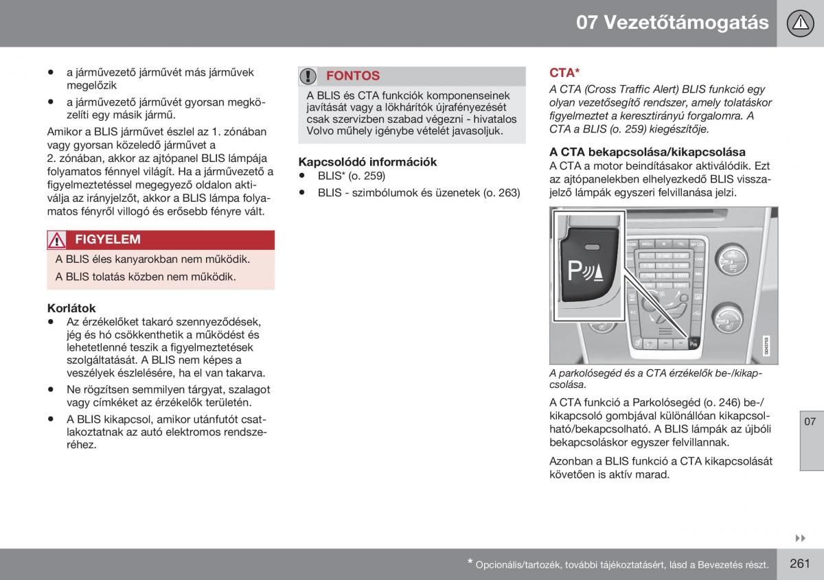 Volvo S60 II 2 Kezelesi utmutato / page 263